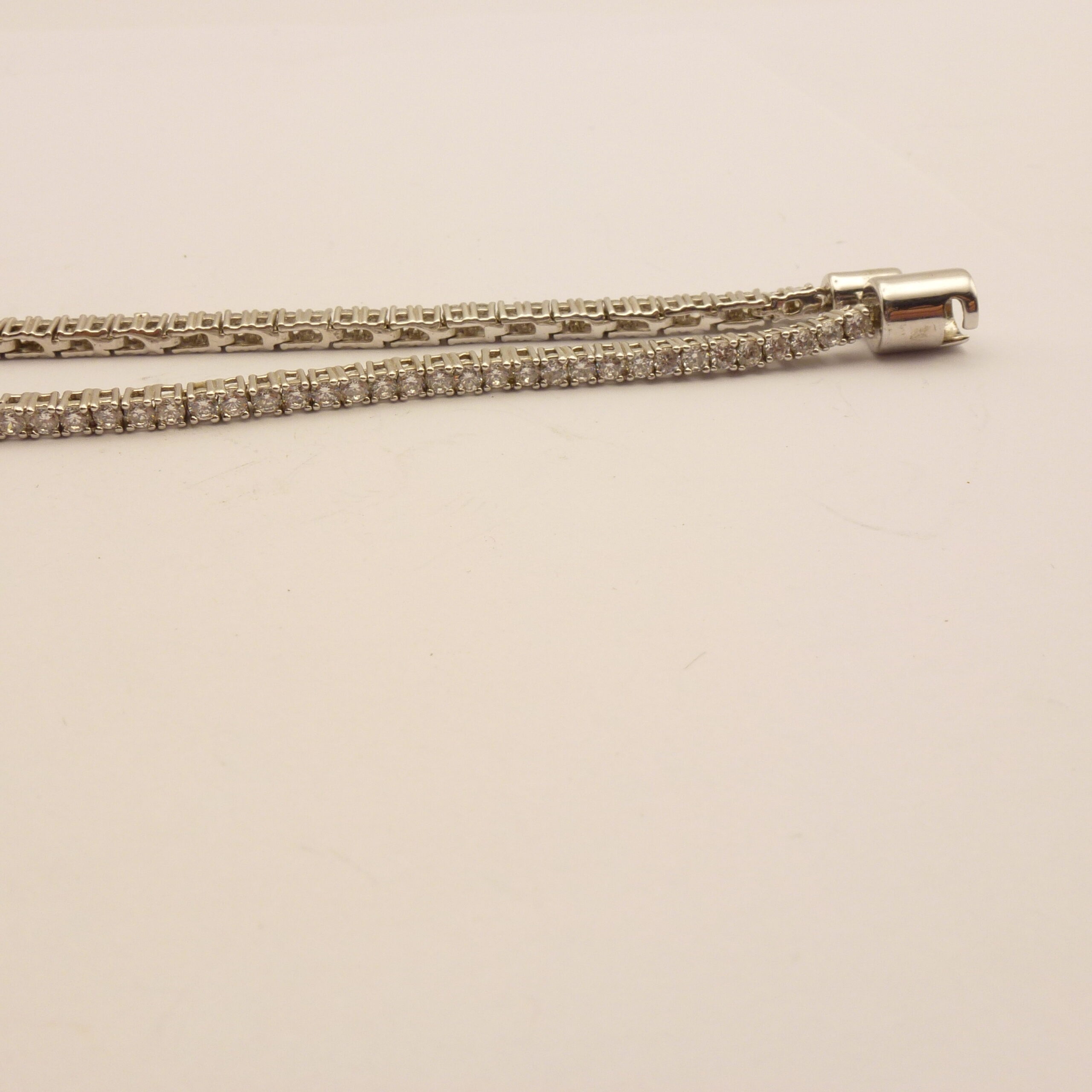 Diamonique Tennis Bracelet Sterling Silver - Image 5