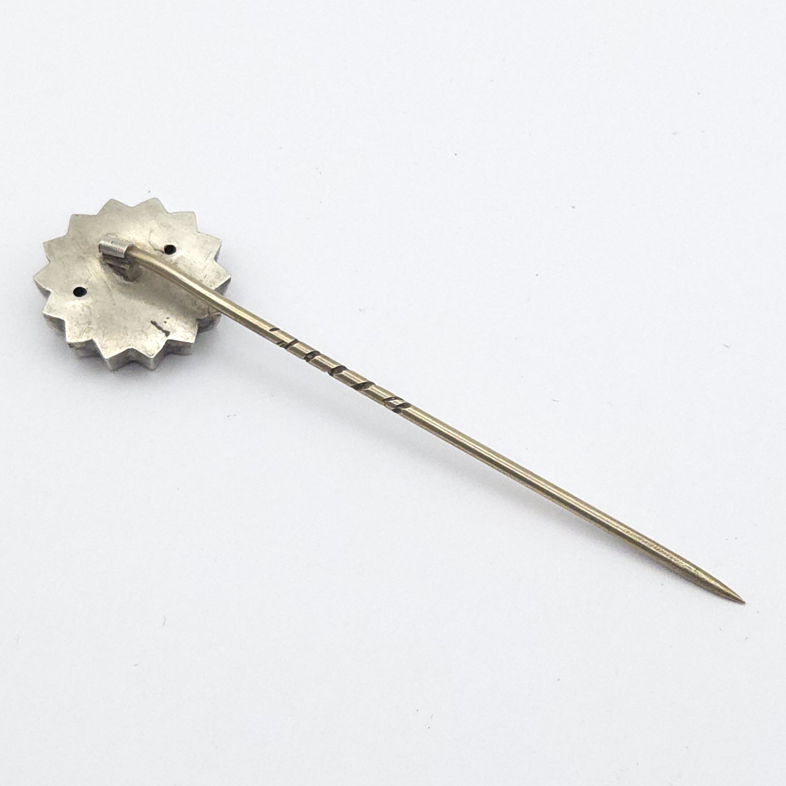 Victorian Silver Stick Pin of a Castle or Mansion.