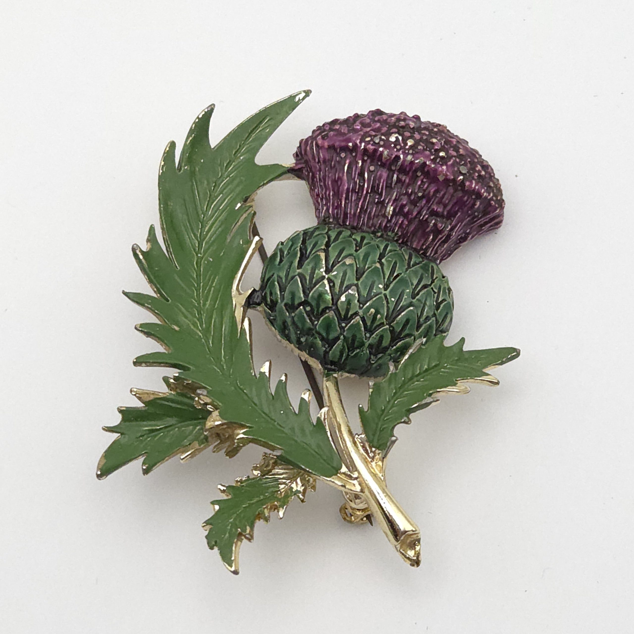 Exquisite Scottish Thistle Brooch Large