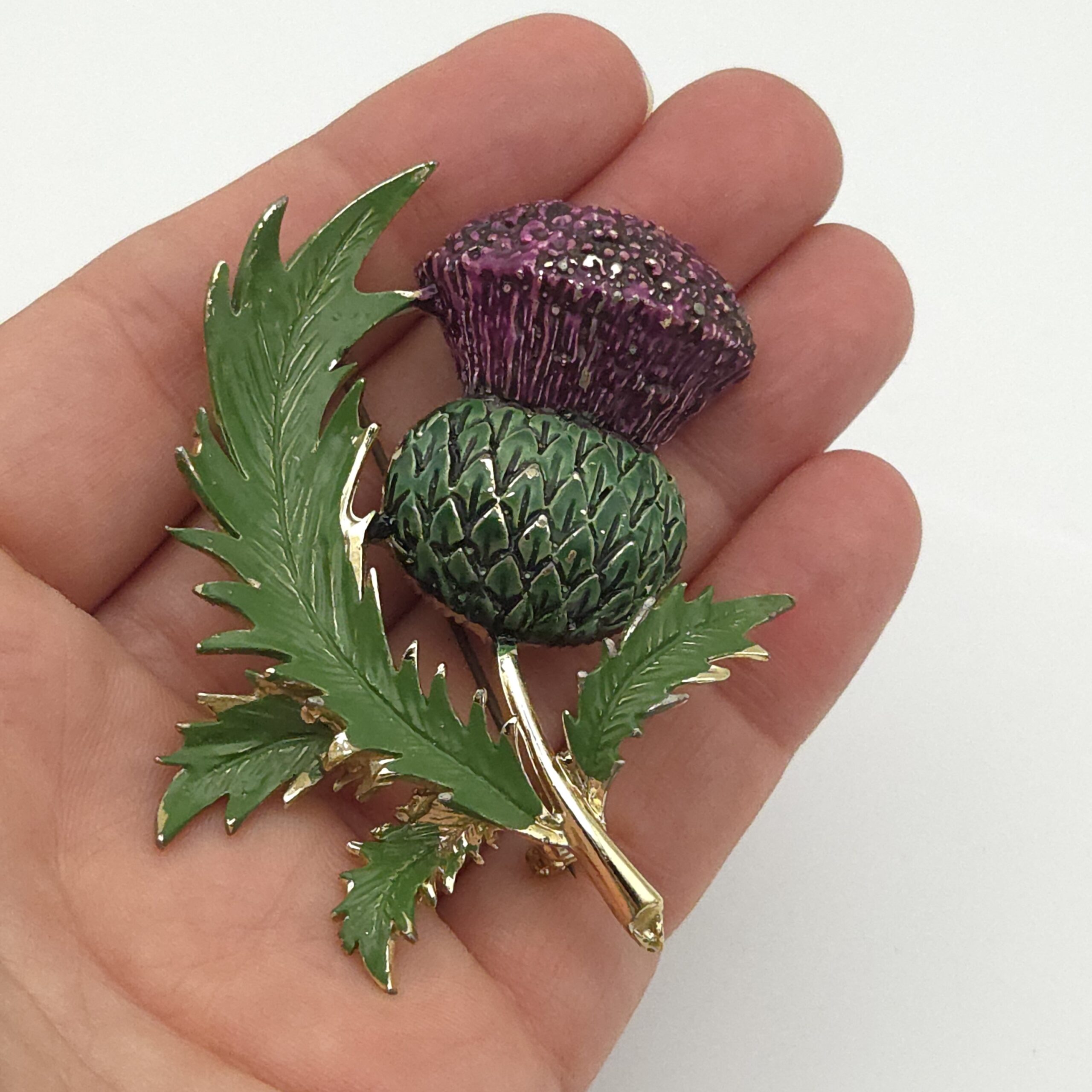 Exquisite Scottish Thistle Brooch Large