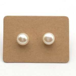 Button Pearl Gold Earrings