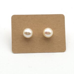 Round Pearl Gold Earrings