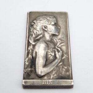 Leon Deschamps Silver Plaquette Lis