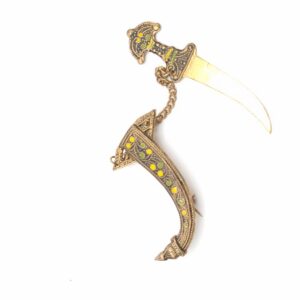 Damascene Brooch Curved Dagger