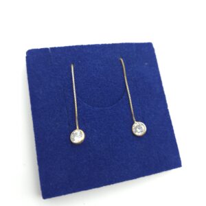 Threader Drop Earrings in Yellow Gold