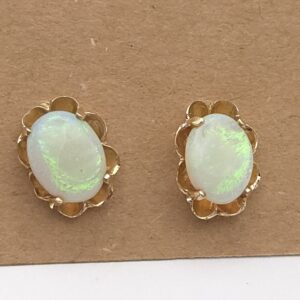Vintage Opal Earrings Gold 14k
