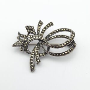 Silver Marcasite Brooch c 1930s